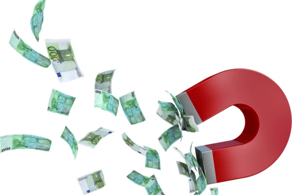 Aimant attirant des billets : des entretiens de vente qui attirent les contrats